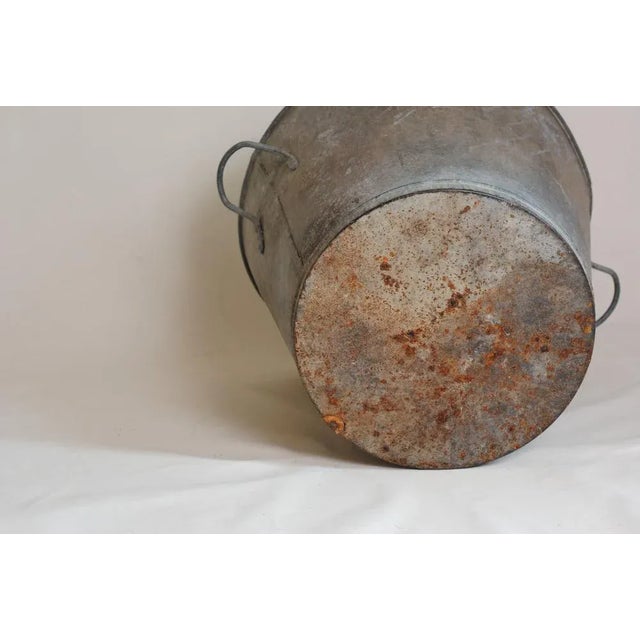 Large Antique Rustic Zinc Bucket, 1890s For Sale - Image 4 of 10