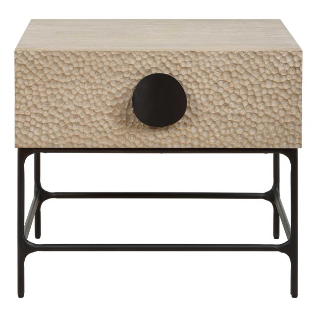 Lunar Wooden Side Table For Sale