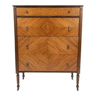 J.B. Van Sciver Co. Art Deco Sunrise Bedroom Suite, C. 1928-1932 - Mahogany Gentleman’s Chifforobe / Tall Dresser For Sale