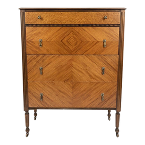 J.B. Van Sciver Co. Art Deco Sunrise Bedroom Suite, C. 1928-1932 - Mahogany Gentleman’s Chifforobe / Tall Dresser