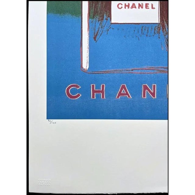 Mid-Century Modern After Andy Warhol, Chanel Blue-Green, 1980s, Lithograph For Sale - Image 3 of 7