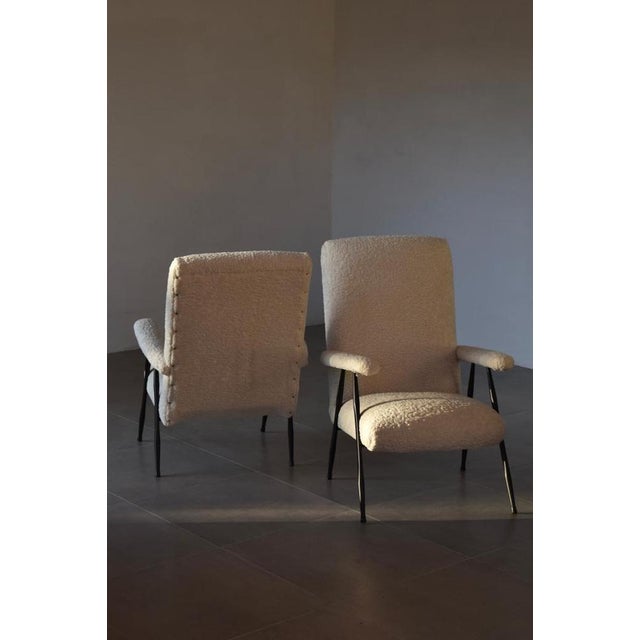 Lounge Chairs in Synthetic Astrakan, 1960, Set of 2 For Sale - Image 5 of 5