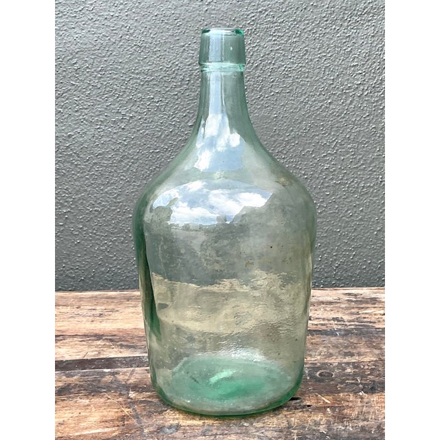 Mid-Century Modern Vintage Blown Glass Demijohn Wine Bottle For Sale - Image 3 of 12