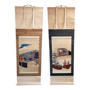Two Antique Japanese Hanging Scroll Paintings