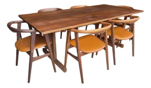 Danish Shaker Dining Table and Dining Chairs by Hans J. Wegner for Getama, Set of 7