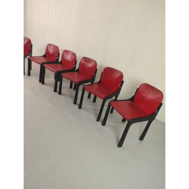 Mid-Century Modern Vintage Chairs in the style of Bartoli, 1970s, Set of 6 For Sale - Image 3 of 7