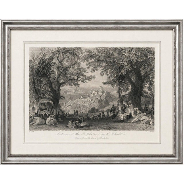 After Thomas Allom, Entrance to the Bosphorus from the Black Sea, 1838, Print on Paper, Framed For Sale - Image 9 of 9
