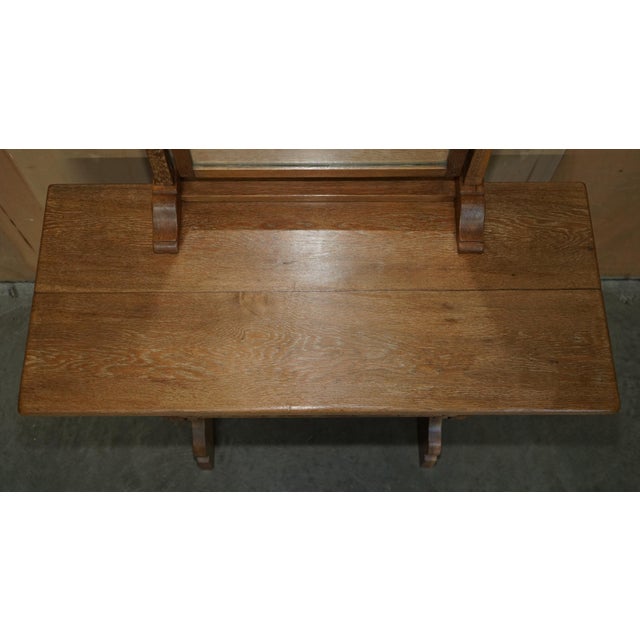 1930s Arts & Crafts Limed Oak Cotswold Dressing Table from Tudor Furniture, 1930s For Sale - Image 5 of 16