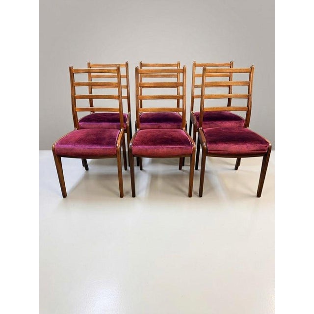 Purple Fresco Teak Ladder Back Dining Chairs from G Plan, 1960s, Set of 6 For Sale - Image 8 of 8