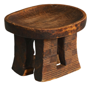 Traditional Hand-Carved African Tribal Stool, 1950s