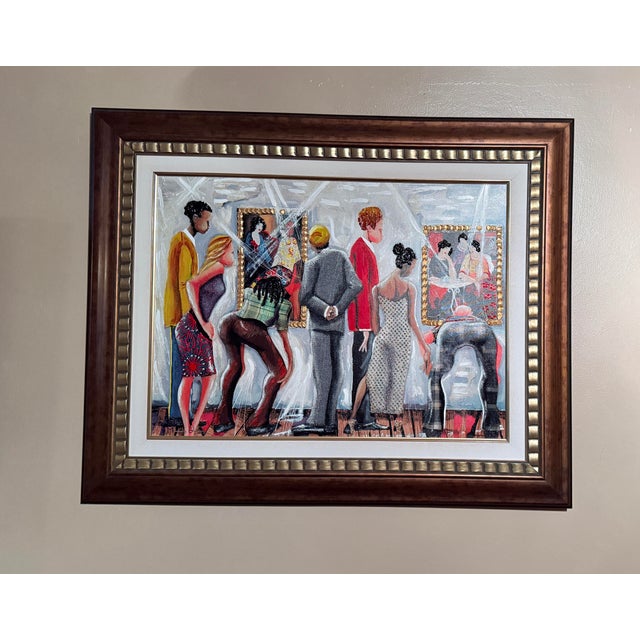 Contemporary Glynn Marcus “Spectators at the Tarkay Exhibit” Giclee on Canvas With Hand Embellishment and Bas Relief Signed For Sale - Image 12 of 13
