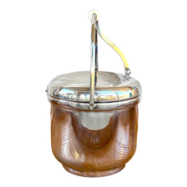 Late 20th Century Reed and Barton Swing Arm Lid Silver Plated Ice Bucket For Sale