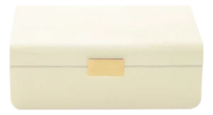 AERIN Modern Faux Shagreen Large Jewelry Box, Cream