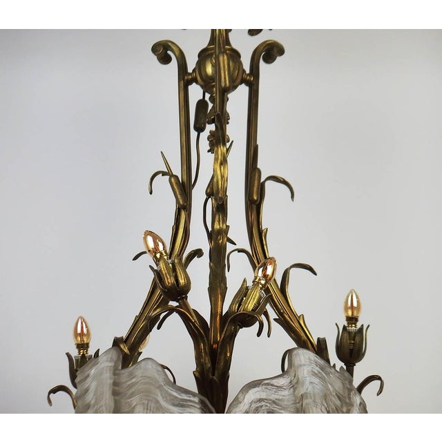 Gold Vintage Regency Style Chandelier, 1950s For Sale - Image 8 of 13