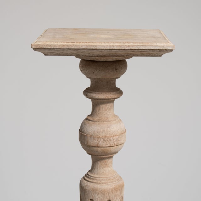 19th Century France Antique White Oak Pedestal For Sale - Image 14 of 14