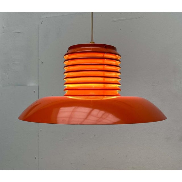 Mid-Century Modern German Space Age Orange Pendant Lamp, 1960s For Sale - Image 6 of 18