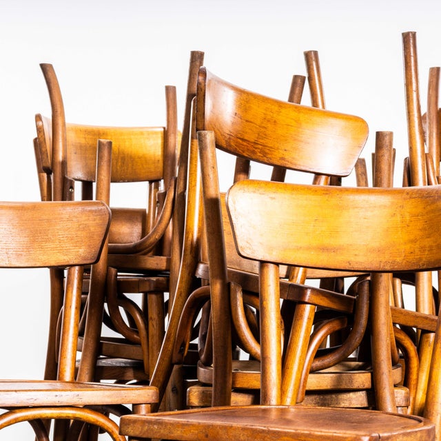 Honey Thin Slim Back Baumann Dining Chair, 1950s, Set of 6, Set of 6 For Sale - Image 13 of 15