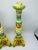 Stunning hand painted candlesticks in fabulous colors! These are large and impressive!!