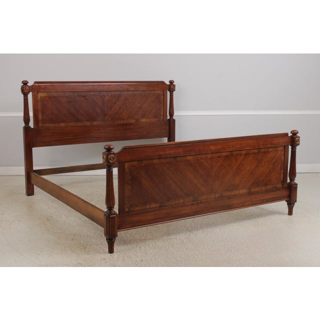 Traditional Lexington King Size Cherry Sheraton Style Bed For Sale - Image 3 of 18