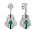 Emerald Natural Emerald and Diamond Stud Earrings in 18k Gold For Sale - Image 8 of 8