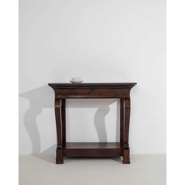 Wood 19th Century France Brown Wood Console Table For Sale - Image 7 of 11