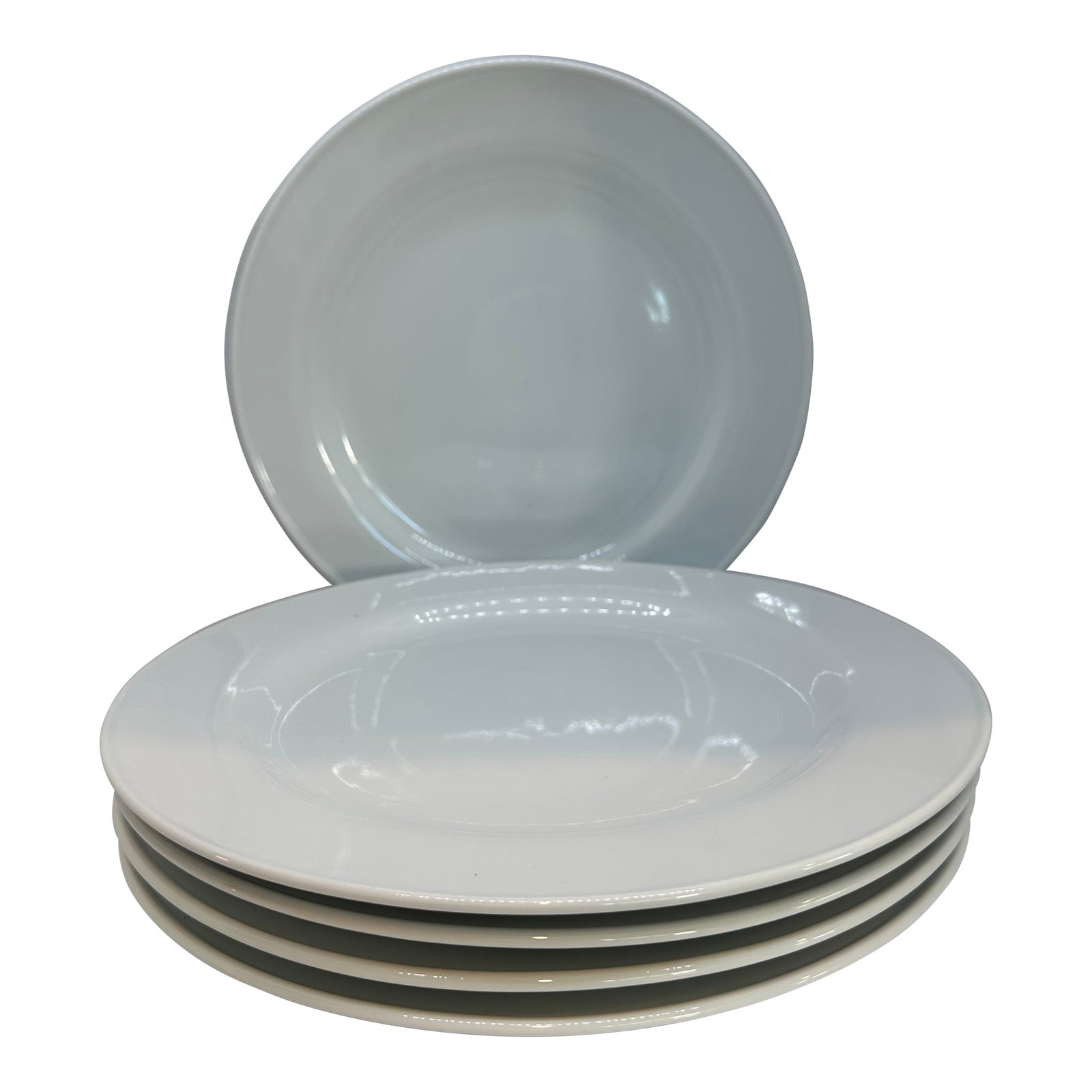 1980s Pottery Barn Great White Large Rimmed Plates Set of 5 | Chairish
