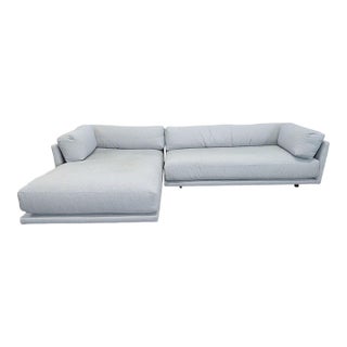 Blu Dot Sunday Modern Light Gray Sectional Sofa With Chaise For Sale