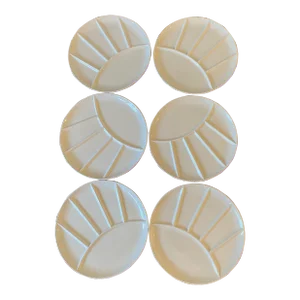 Vintage Divided Sushi/Fondue Plates, Set 6, Made in Japan