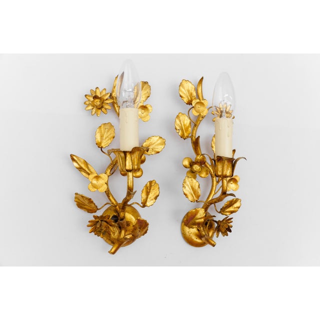 1970s Hollywood Regency Florentine Wall Lights by Hans Kögl, Germany, 1970s, Set of 2 For Sale - Image 5 of 7