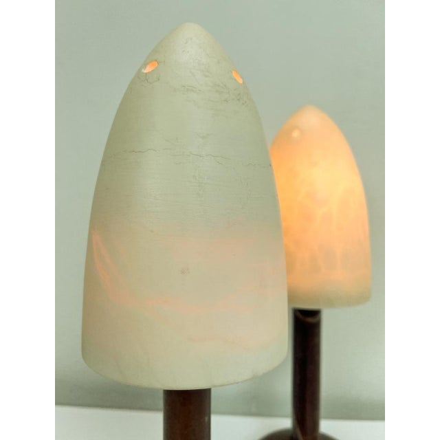 Stone Mid-Century Alabaster Mushroom Pegasam Table Lamp, Spain, 1970s, Set of 2 For Sale - Image 7 of 14