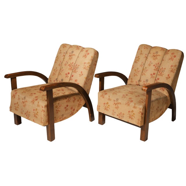 Set of Art Deco Armchairs, Central Europe, 1930s For Sale