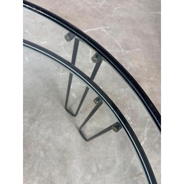 Stacking Side Tables in Iron and Glass, 1970s, Set of 2 For Sale - Image 6 of 7