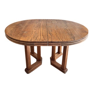 1980s Solid Wood Dining Table For Sale