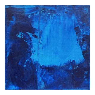 “Midnight Breakers” Original Abstract Painting on 6” by 1.5” by 6” Stretched Canvas For Sale