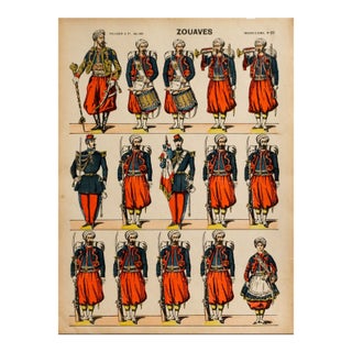 1880s - 1890s French Military Print - Imagerie d'Épinal #66 - Zouaves For Sale