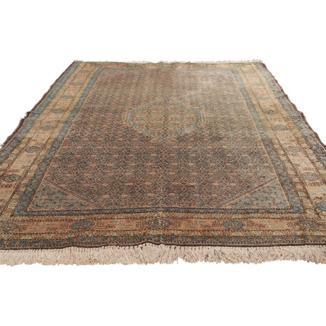 Traditional Mid 20th Century Vintage Persian Ardabil Rug 04'07 X 06'05 For Sale - Image 3 of 10