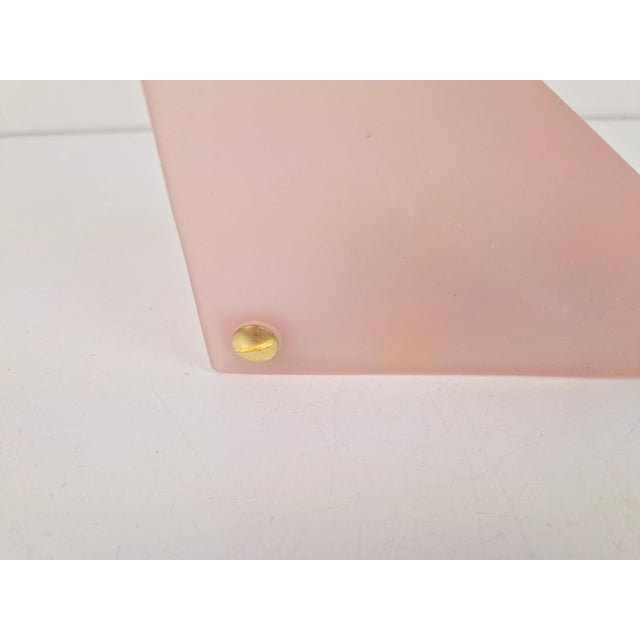 1990s Vintage Triangular Conical Wall Sconces in Pink Frosted Glass from Lumal-It, 1990s, Set of 2 For Sale - Image 5 of 9