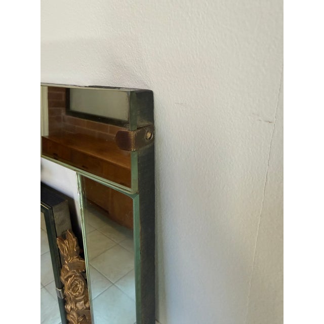 Vintage 1950s Parisian Apartment Large Monumental Ornate Wall Mirror For Sale In Chicago - Image 6 of 9