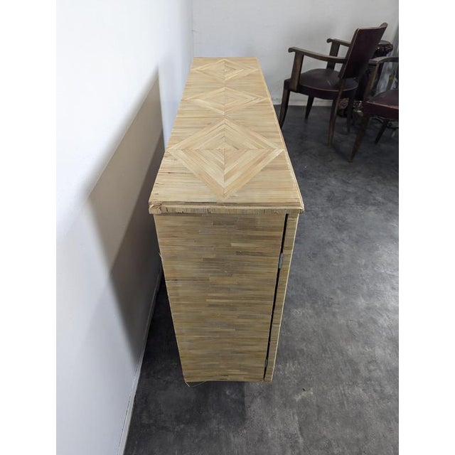 Art Deco Straw Marquetry Two-Door Cabinet For Sale - Image 8 of 13