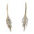 Diamond Leaf Dangle Earrings 14kt Yellow Gold 0.31ctw 2.1in 6.9g, Pair For Sale