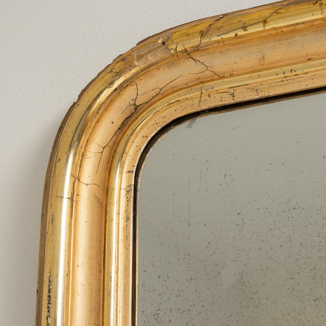 French 19th Century France Gold Wood Mirror For Sale - Image 3 of 10