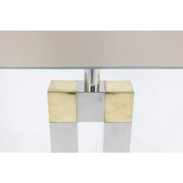 Geometric Lamp in Silver and Gold Metal from Sandro Petti, 1970s For Sale - Image 15 of 16