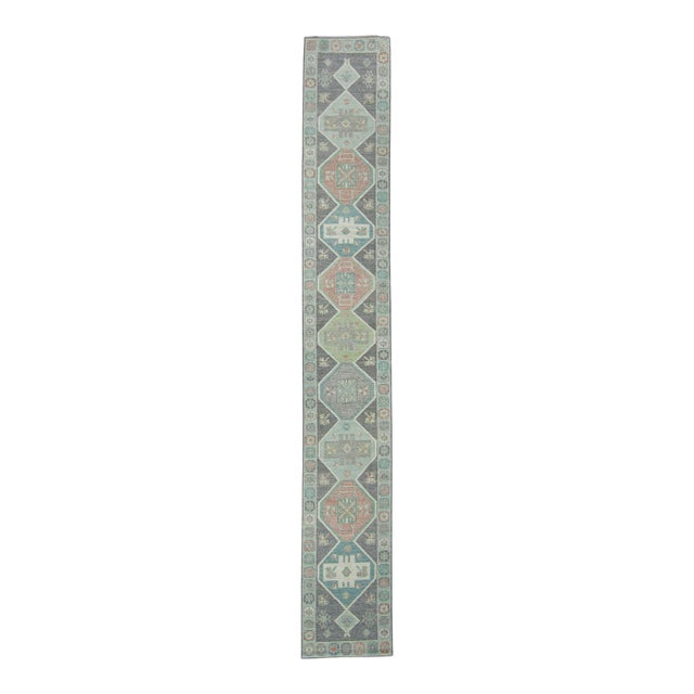 Turkish Oushak Runner Rug 2'11" x 20'3" #17368 For Sale