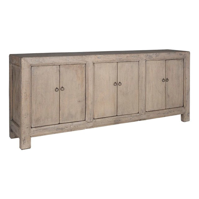 Contemporary Natural Elm Server Original Patina With Six Doors For Sale - Image 3 of 7