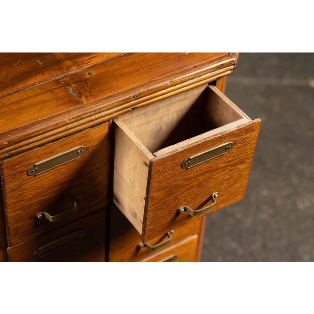 Early 20th Century Oak 40-Drawer Revolving Parts Cabinet For Sale - Image 11 of 16