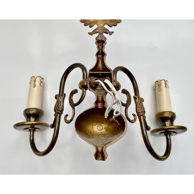 1970s Vintage Brass Double-Headed Eagle Sconces, 1970s, Set of 2 For Sale - Image 5 of 7