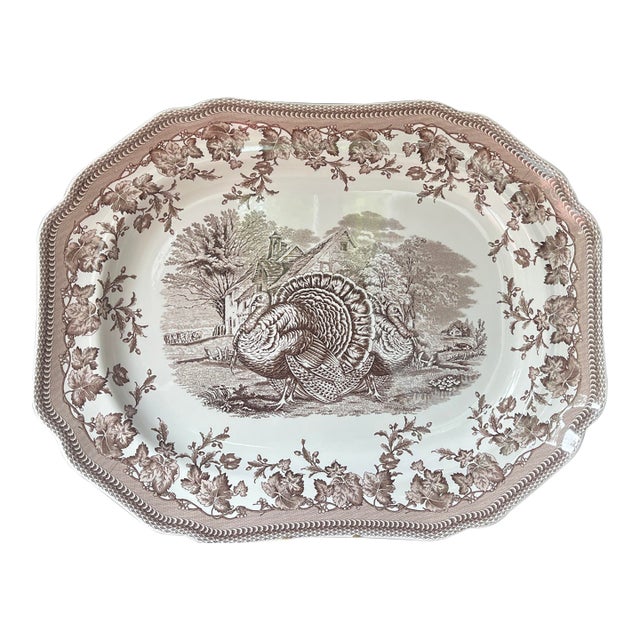 Turkey Platter by Spode “His Majesty” Brown 2004 For Sale