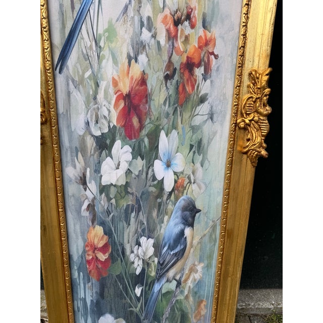 Wood 1970 French Louis XVI Gold Beech Bird Textile Art - 1 Pc For Sale - Image 7 of 12