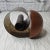 Art Deco 1930s Fred O Farr American Revere Snail Brass Copper & Walnut Hemisphere Bookend For Sale - Image 3 of 7