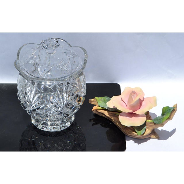 Mid 20th Century Mid 20th Century Waterford Style Boho Chic Heavy Crystal Bonbonniere Cookie Jar Bowl For Sale - Image 5 of 15